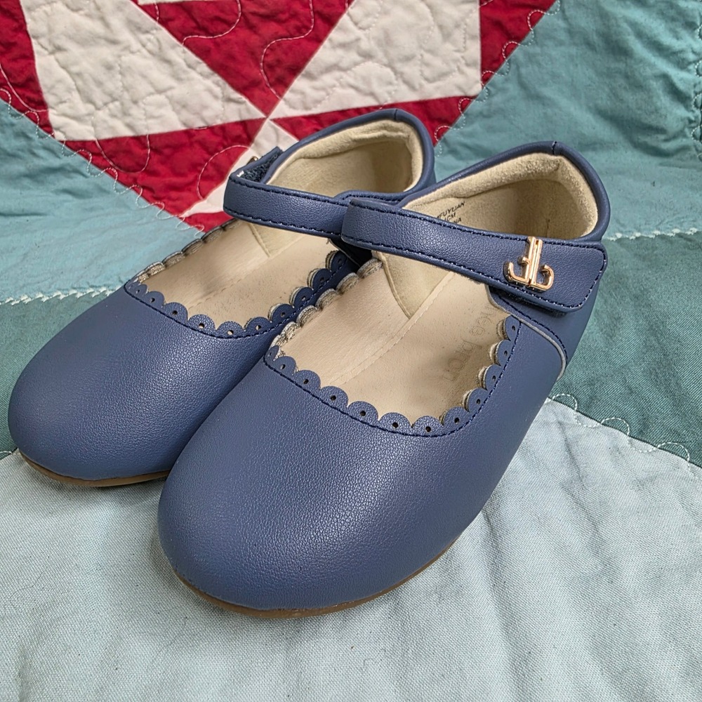 Thee Bron Blue Scalloped Mary Jane Flats AF510 Kids Size 8M